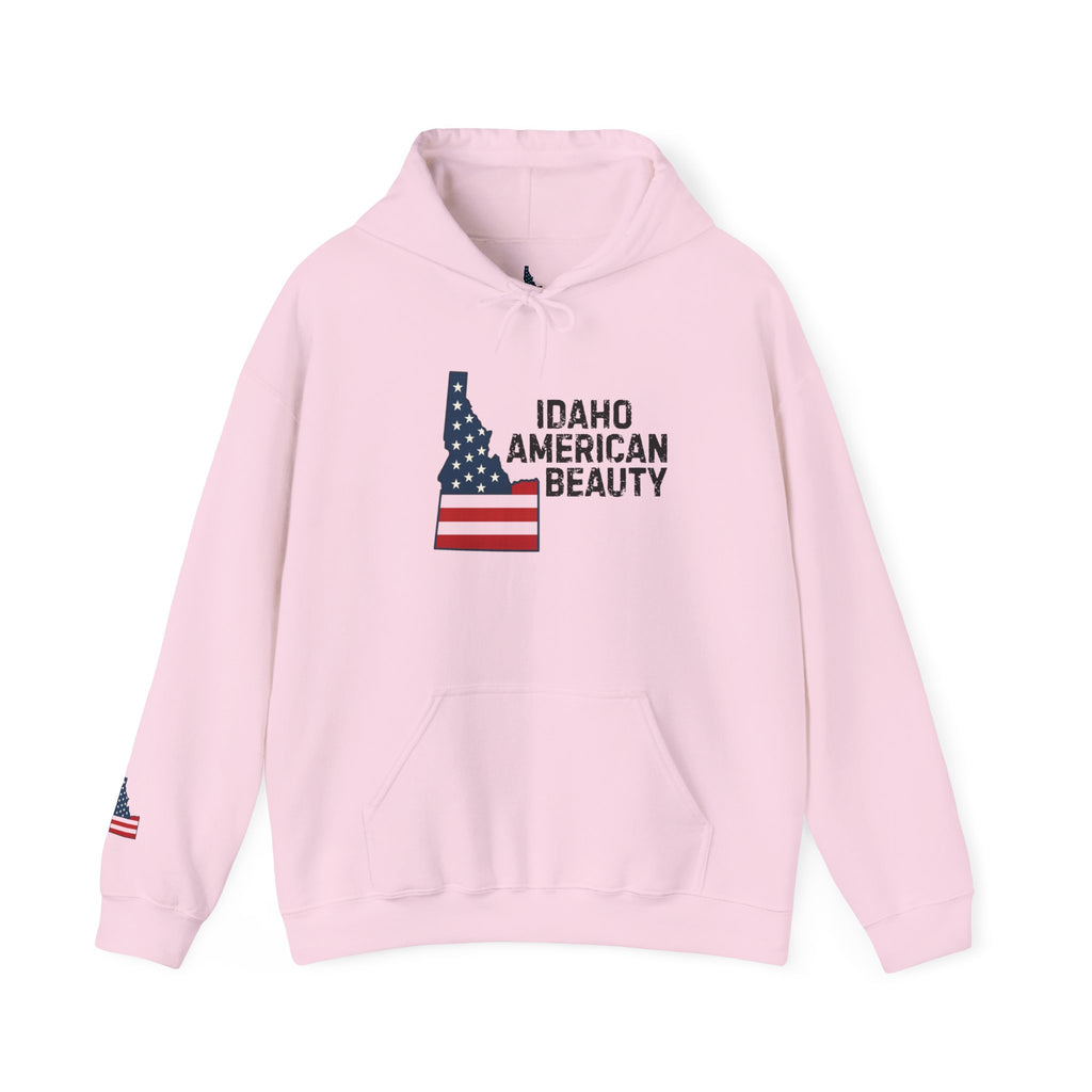 Idaho American Beauty Hoodie with Sleeve Logo