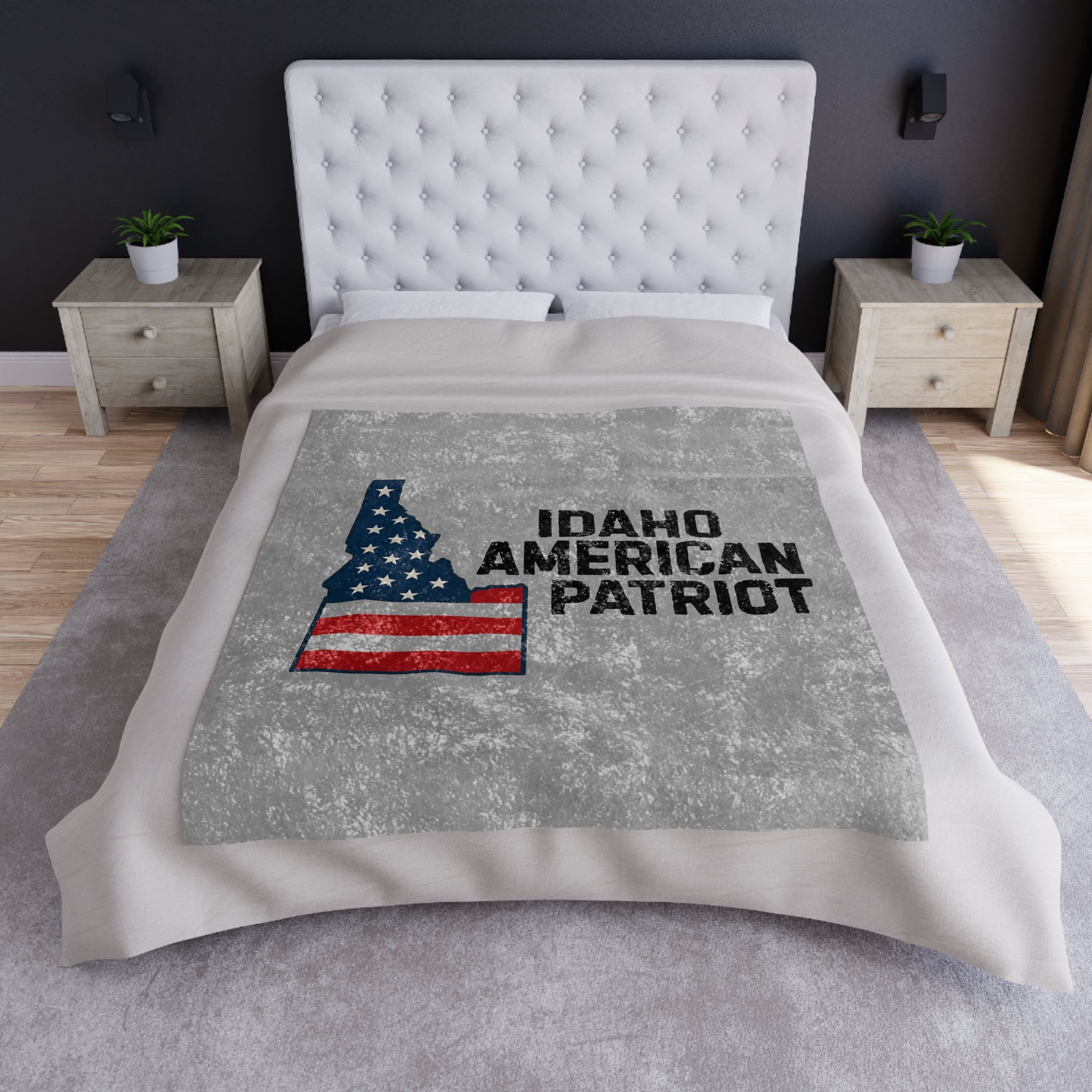 'Idaho American Patriot' Crushed Velvet Blanket
