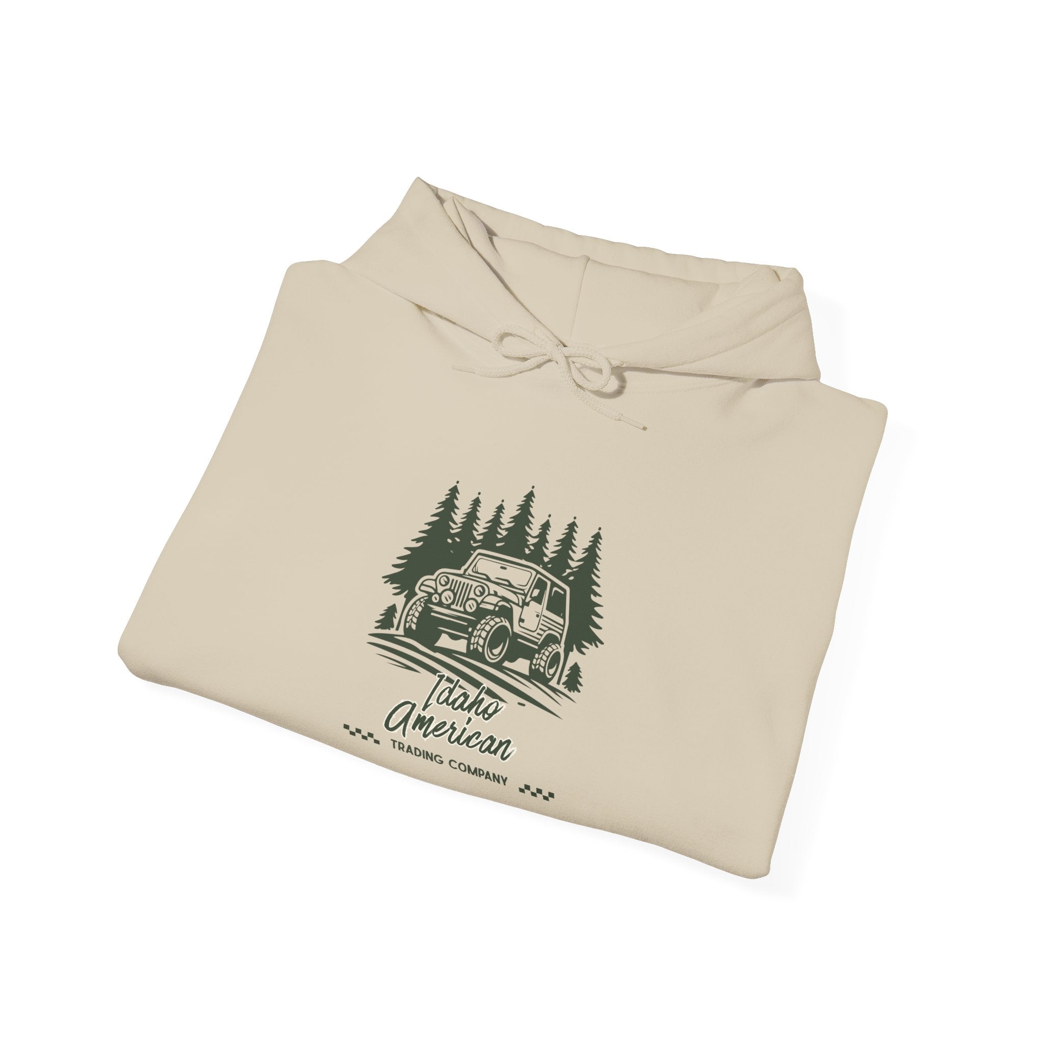 Idaho American Trading Co. Off-Roading Jeep Hoodie with Sleeve Logo