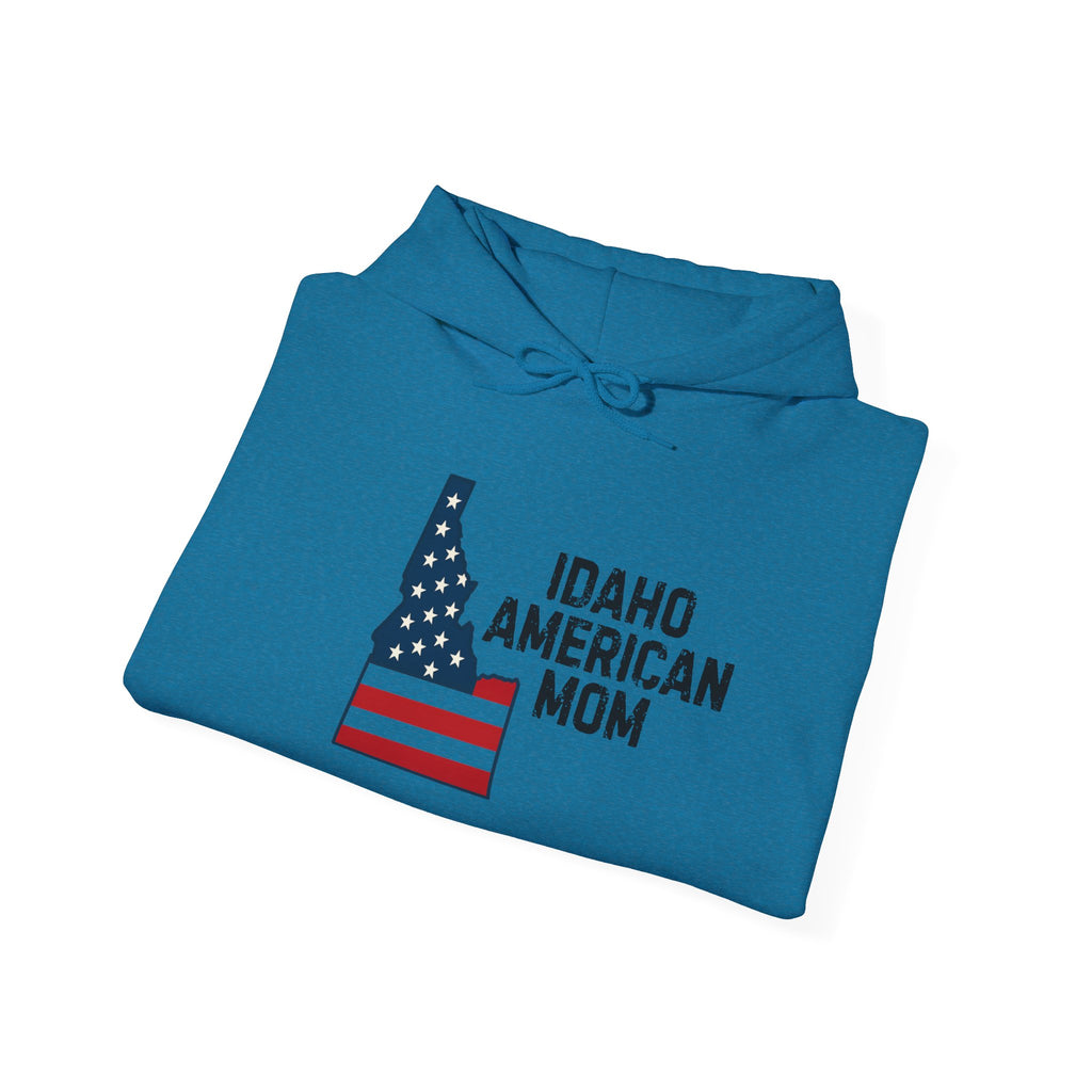 Idaho American Mom Hoodie with Sleeve Logo
