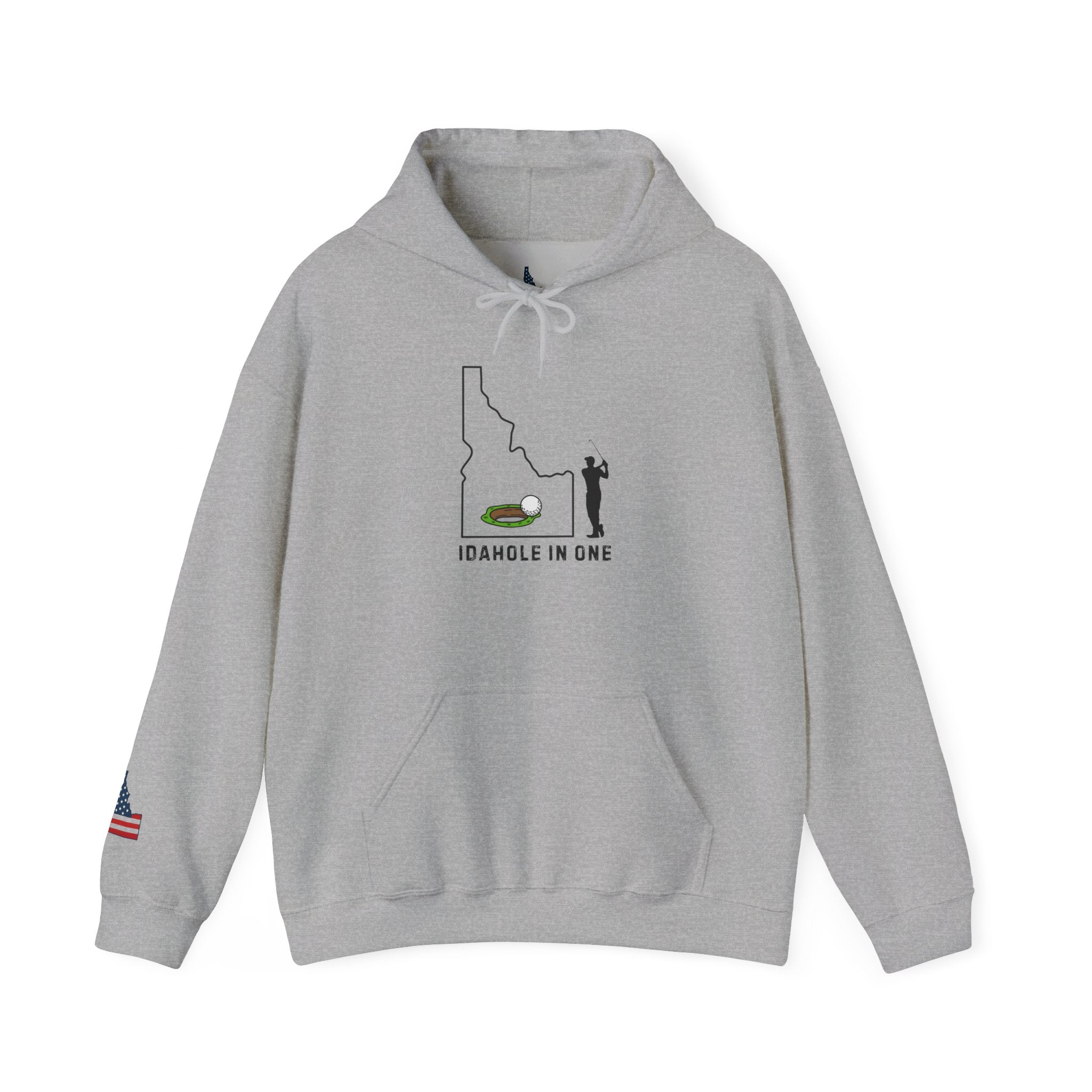 'Idahole In One' Men's Golf Hoodie with Sleeve Logo