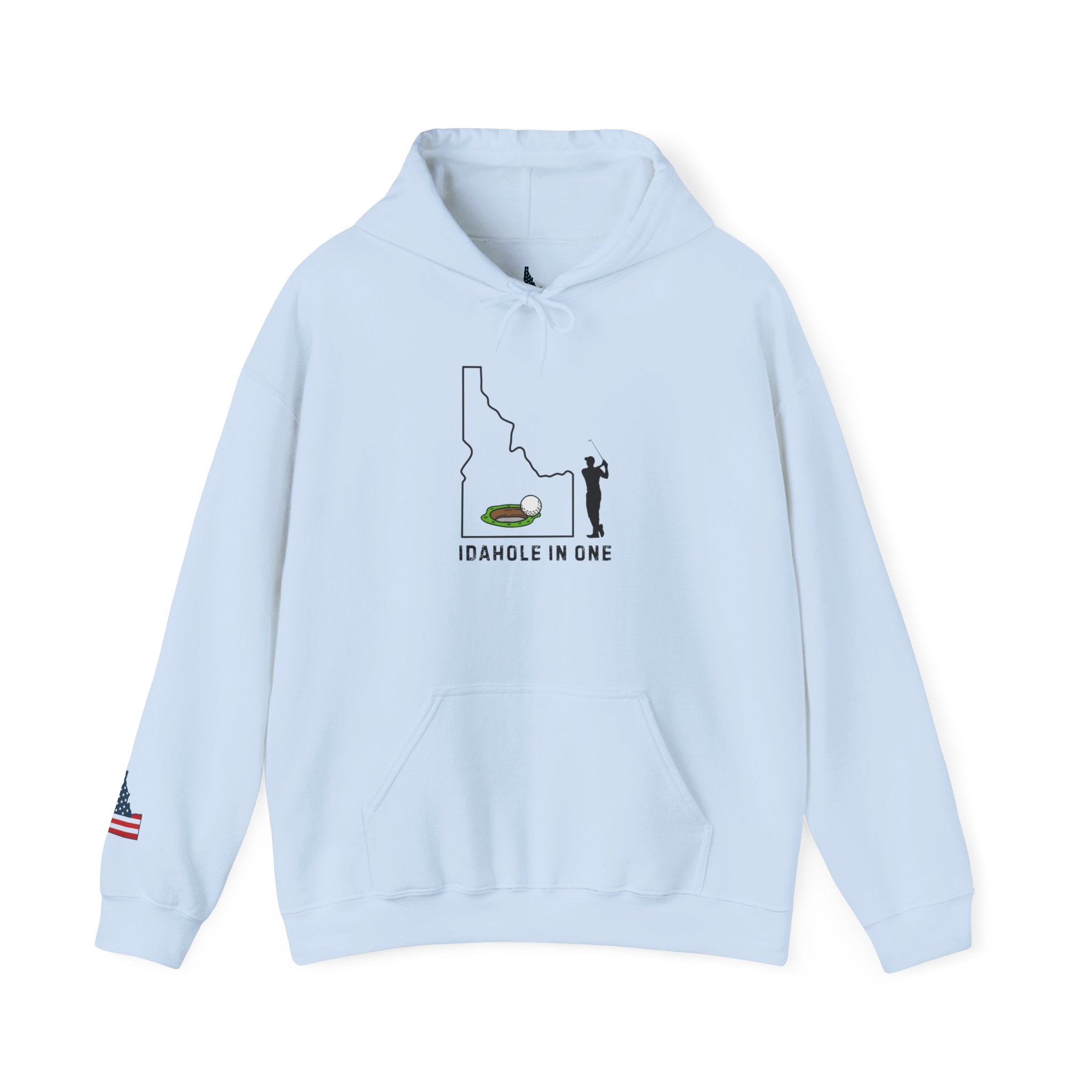'Idahole In One' Men's Golf Hoodie with Sleeve Logo