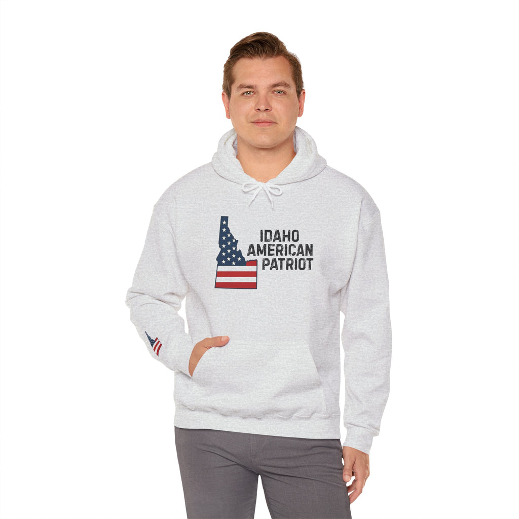 'Idaho American Patriot' Hoodie with Sleeve Logo