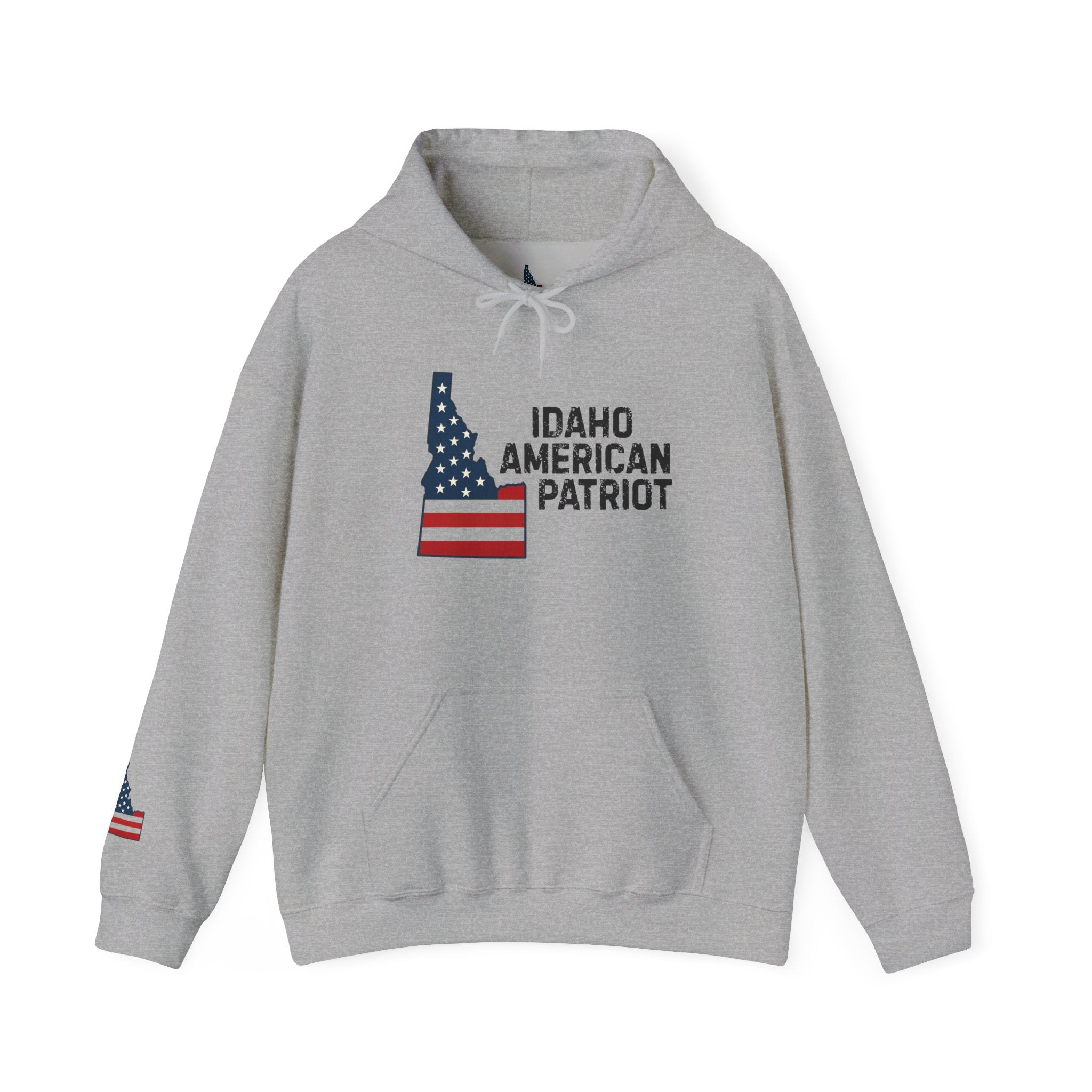 'Idaho American Patriot' Hoodie with Sleeve Logo