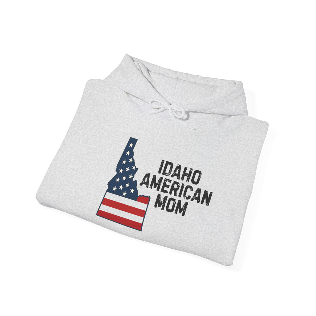 Idaho American Mom Hoodie with Sleeve Logo