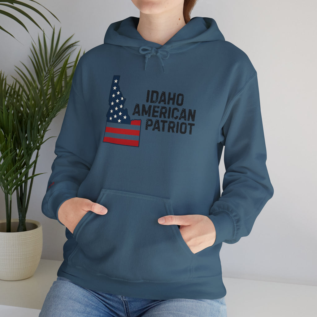 'Idaho American Patriot' Hoodie with Sleeve Logo