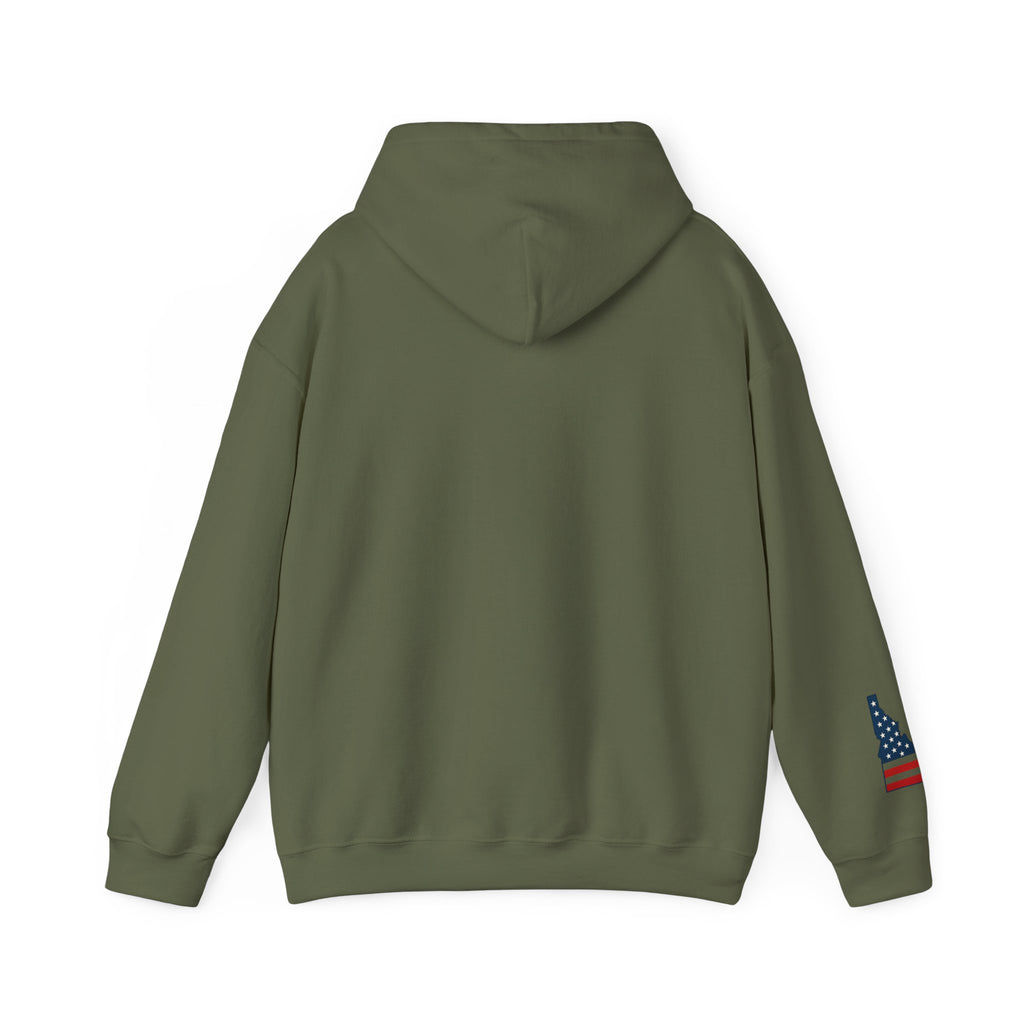 Idaho American Dad Hoodie with Sleeve Logo