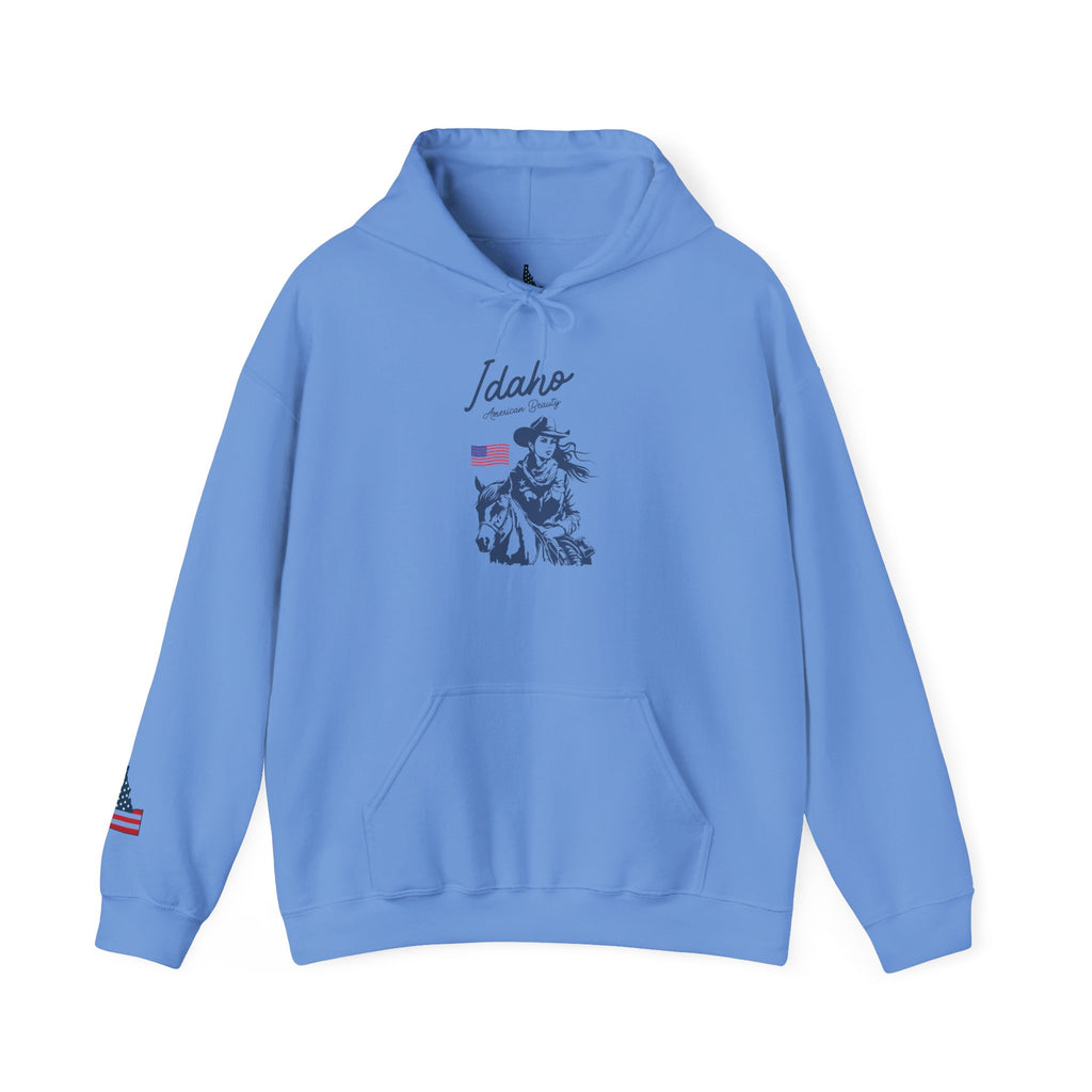 Idaho American Beauty Western Hoodie With Sleeve Logo