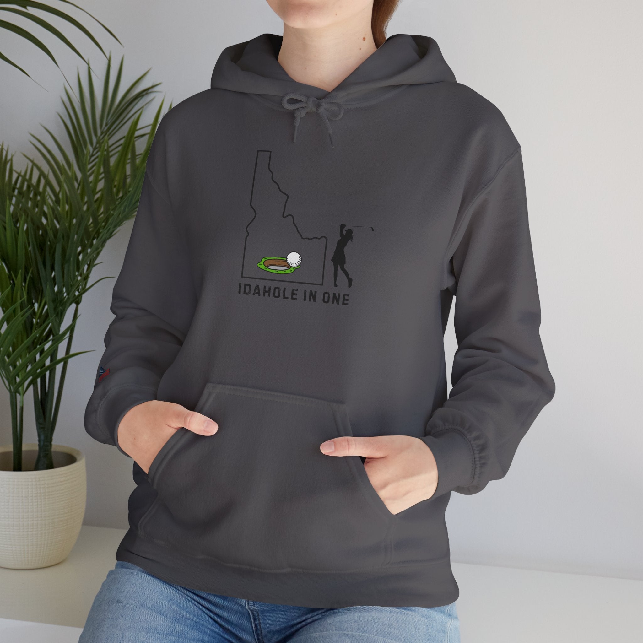 Idahole In One Women's Golf Hoodie With Sleeve Logo