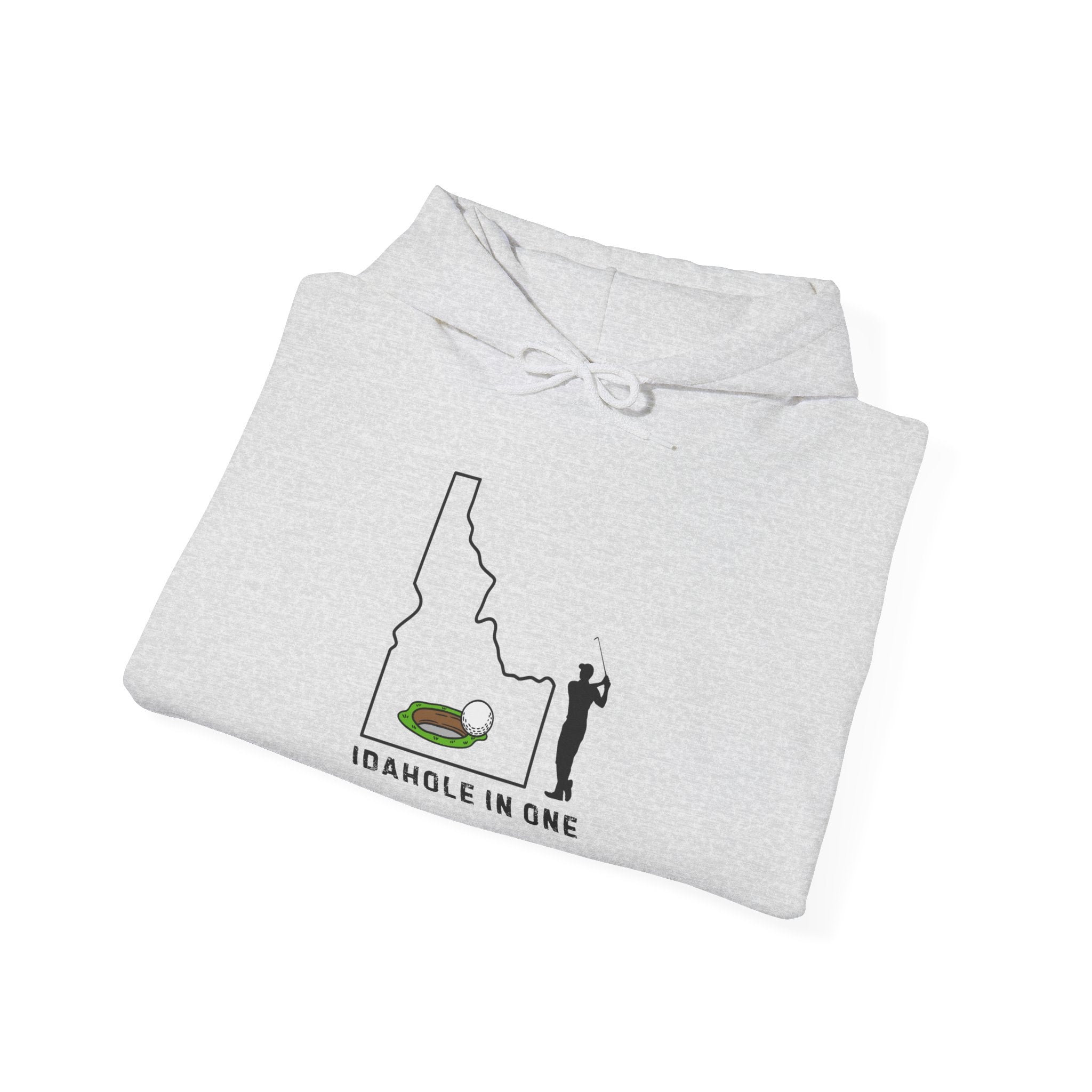 'Idahole In One' Men's Golf Hoodie with Sleeve Logo