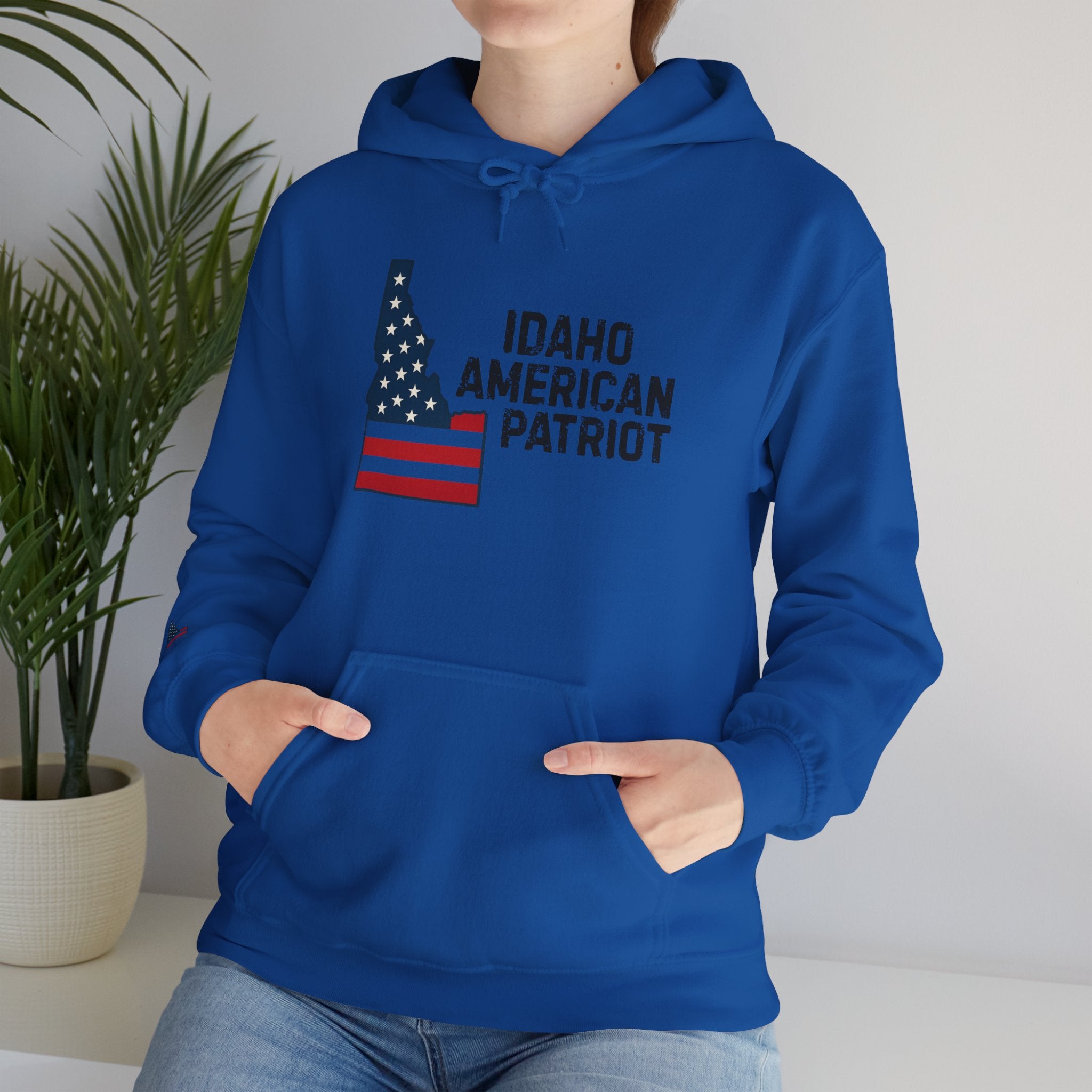 'Idaho American Patriot' Hoodie with Sleeve Logo