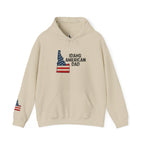 Idaho American Dad Hoodie with Sleeve Logo