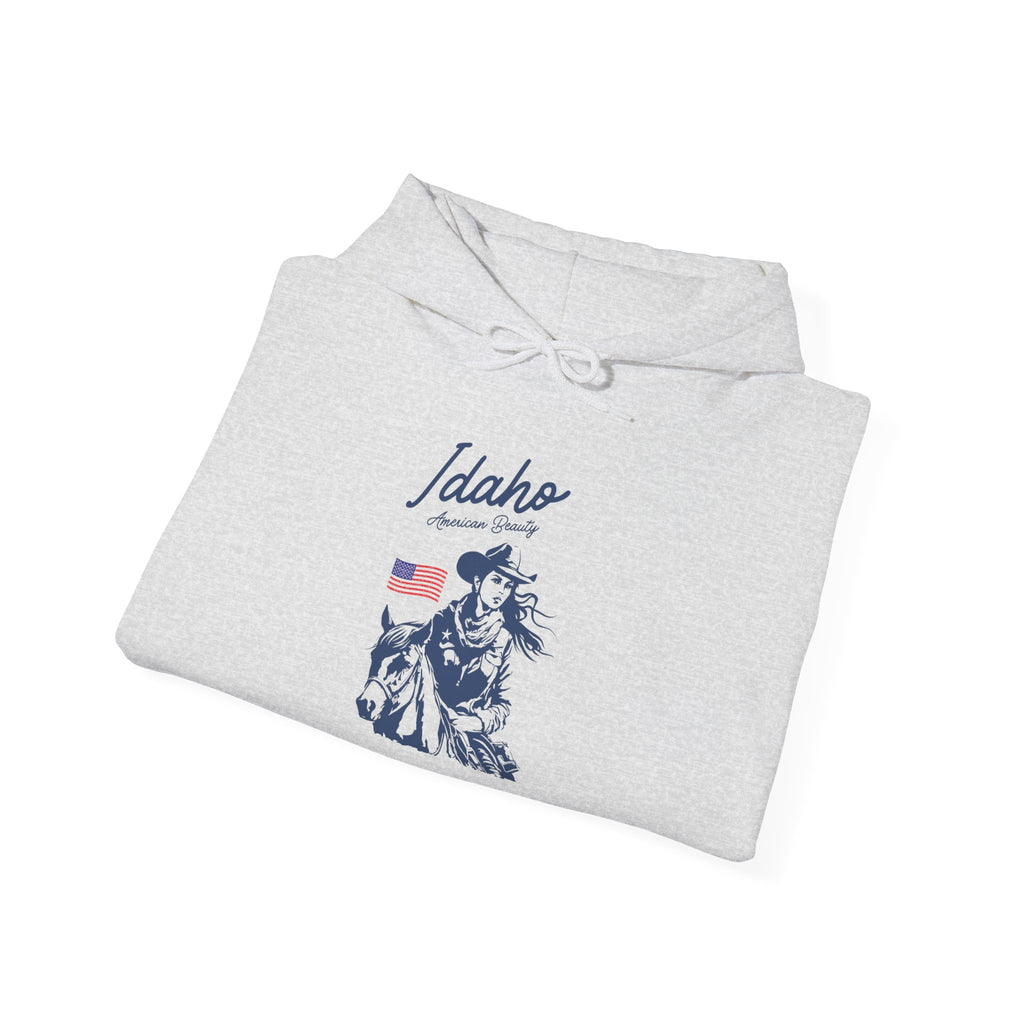 Idaho American Beauty Western Hoodie With Sleeve Logo