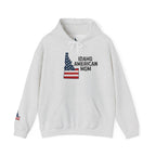 Idaho American Mom Hoodie with Sleeve Logo