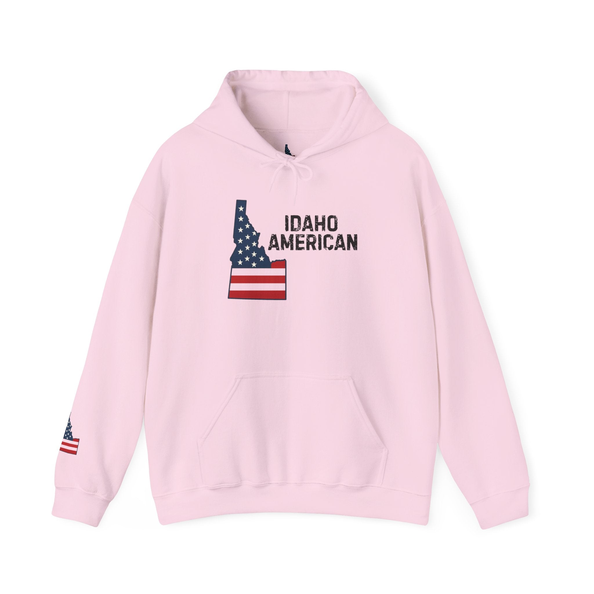'Idaho American' Hoodie with Sleeve Logo
