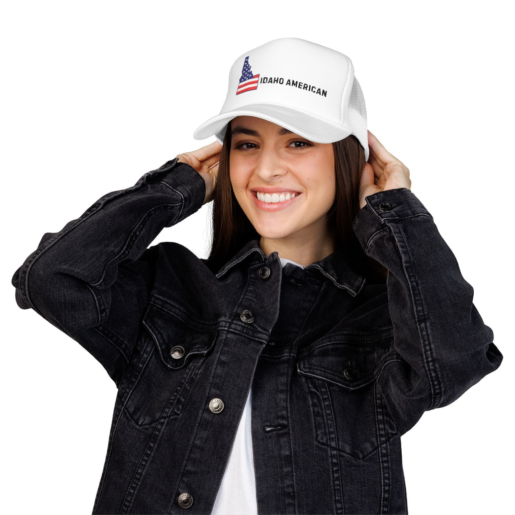 Idaho American Embroidered Trucker Hat