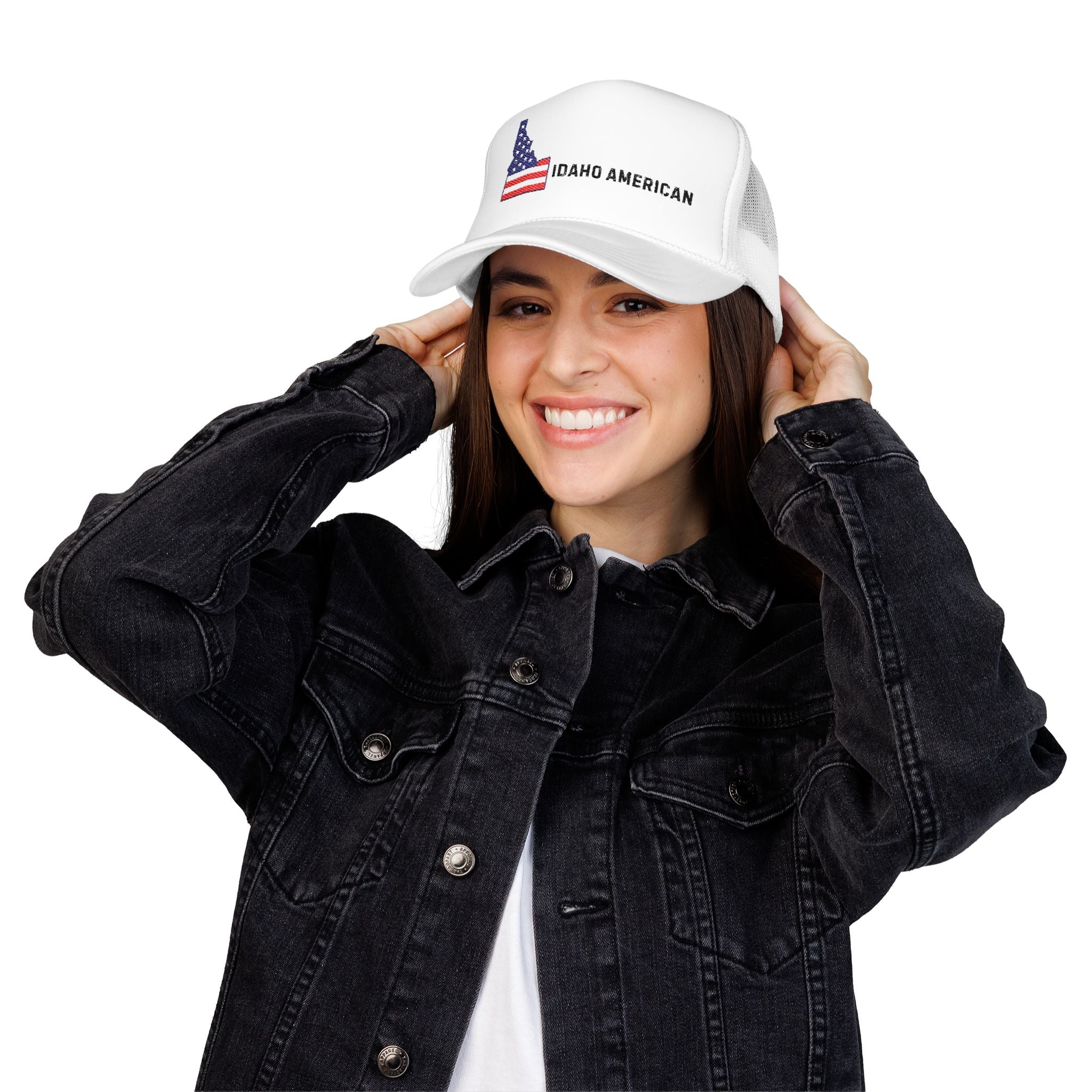 Idaho American Embroidered Trucker Hat