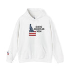 Idaho American Mom Hoodie with Sleeve Logo