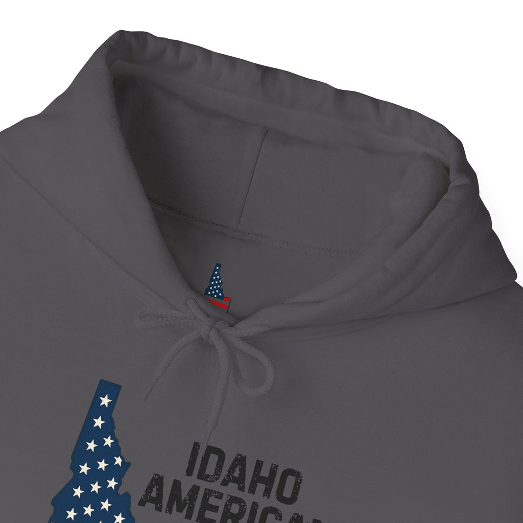 Idaho American Mom Hoodie with Sleeve Logo