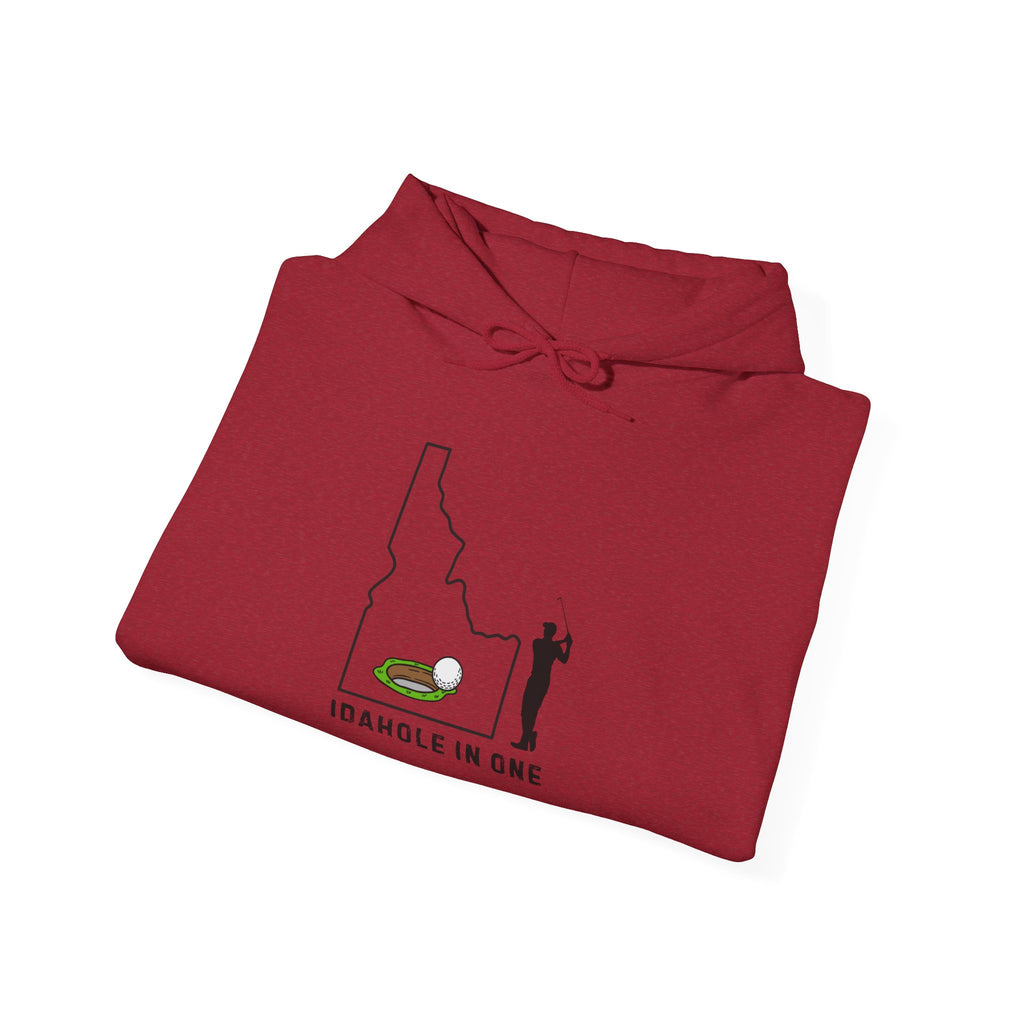 'Idahole In One' Men's Golf Hoodie with Sleeve Logo