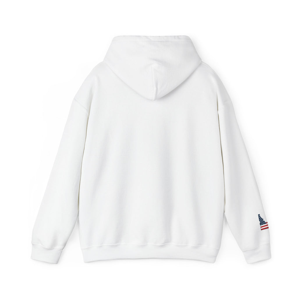 Idaho American Mom Hoodie with Sleeve Logo