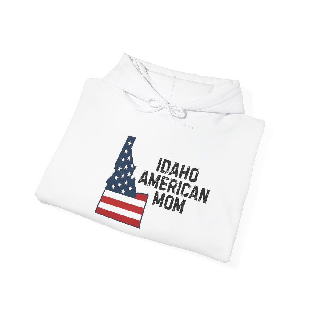 Idaho American Mom Hoodie with Sleeve Logo