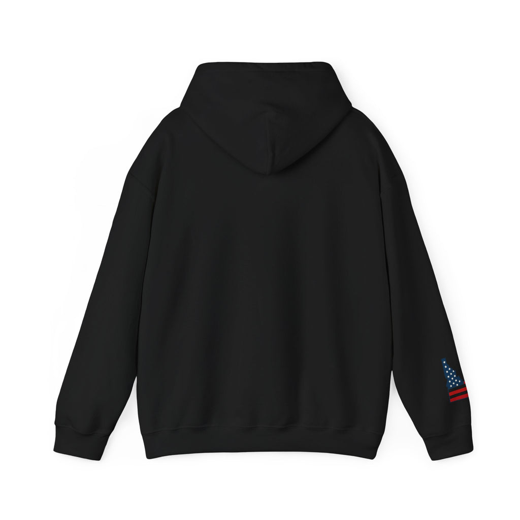 'Idaho American Patriot State of Mind' Hoodie with Sleeve Logo
