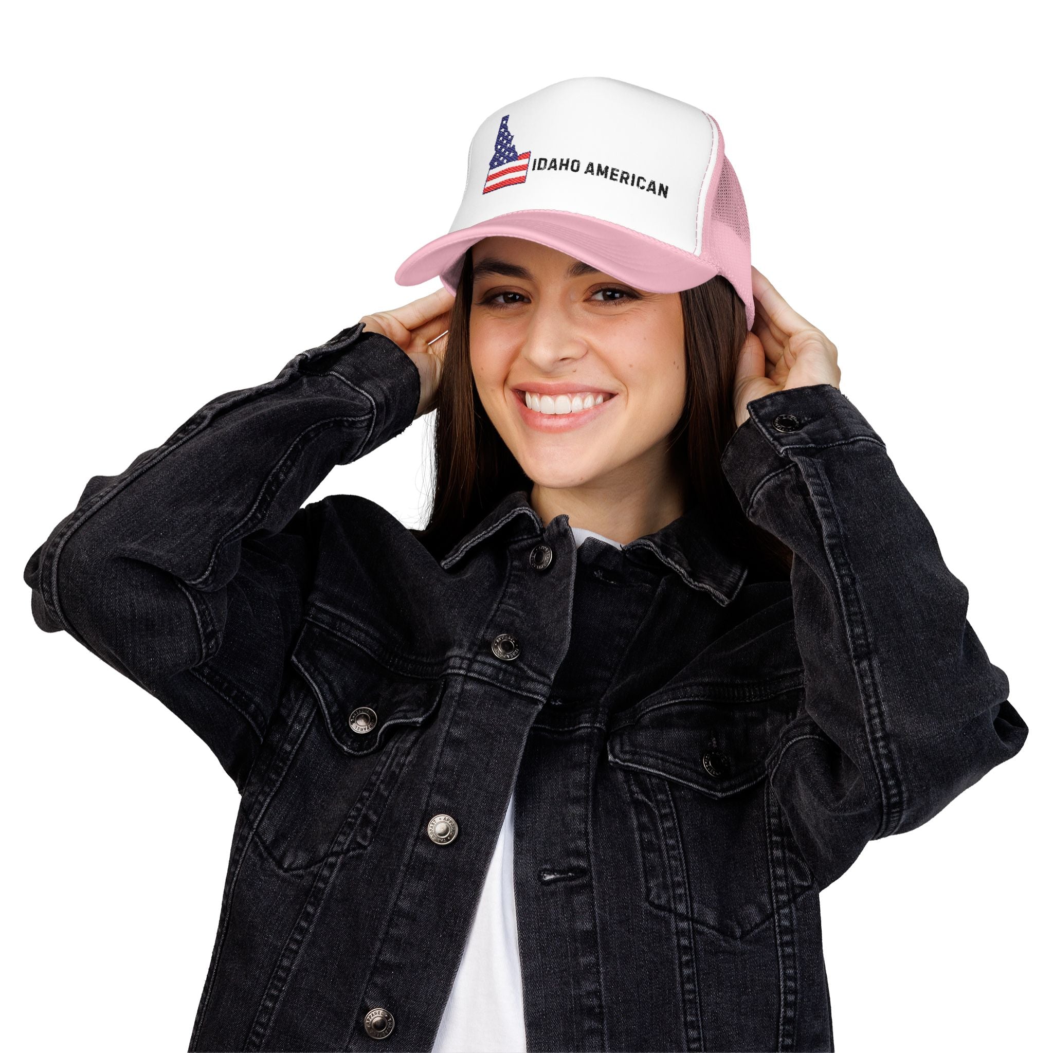 Idaho American Embroidered Trucker Hat