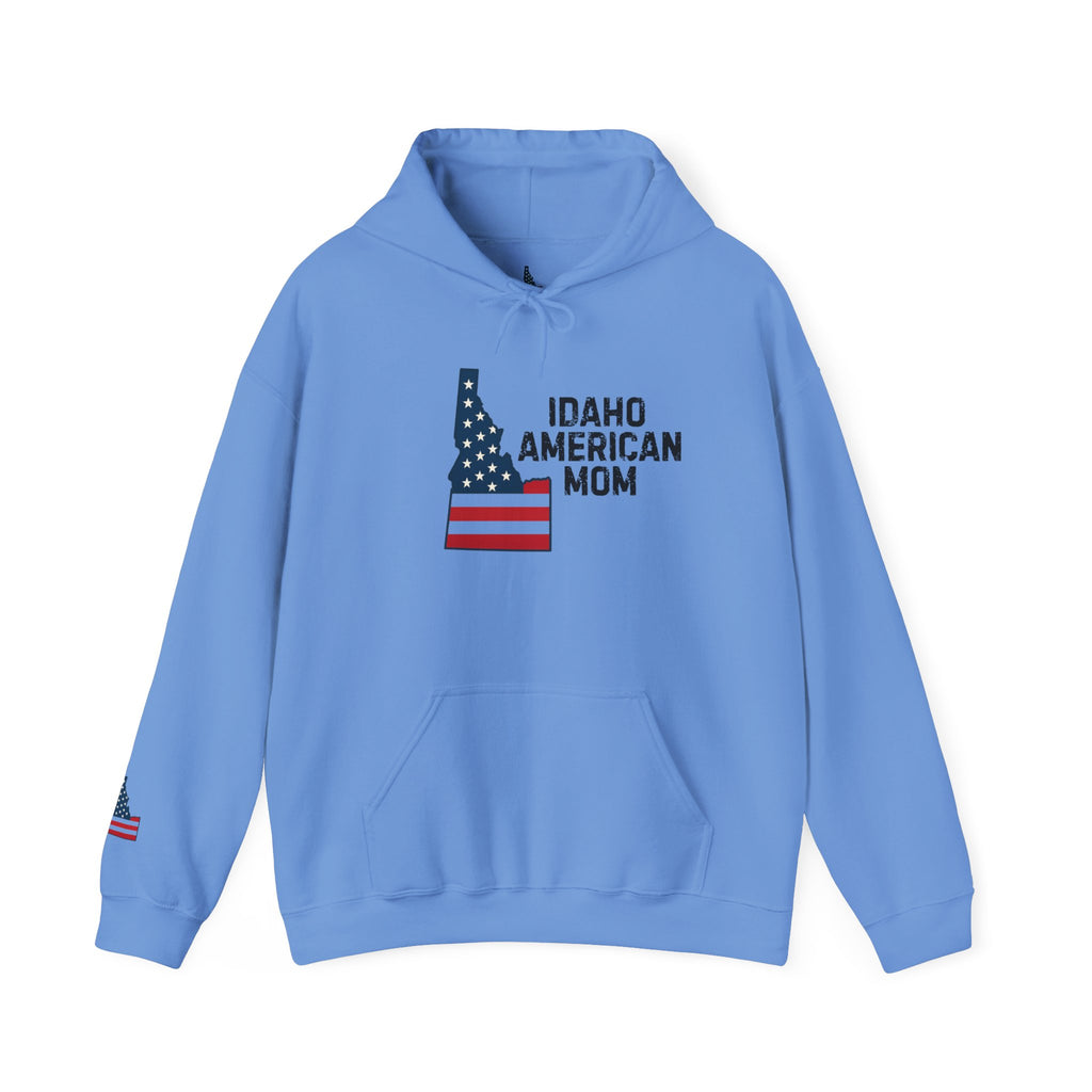 Idaho American Mom Hoodie with Sleeve Logo