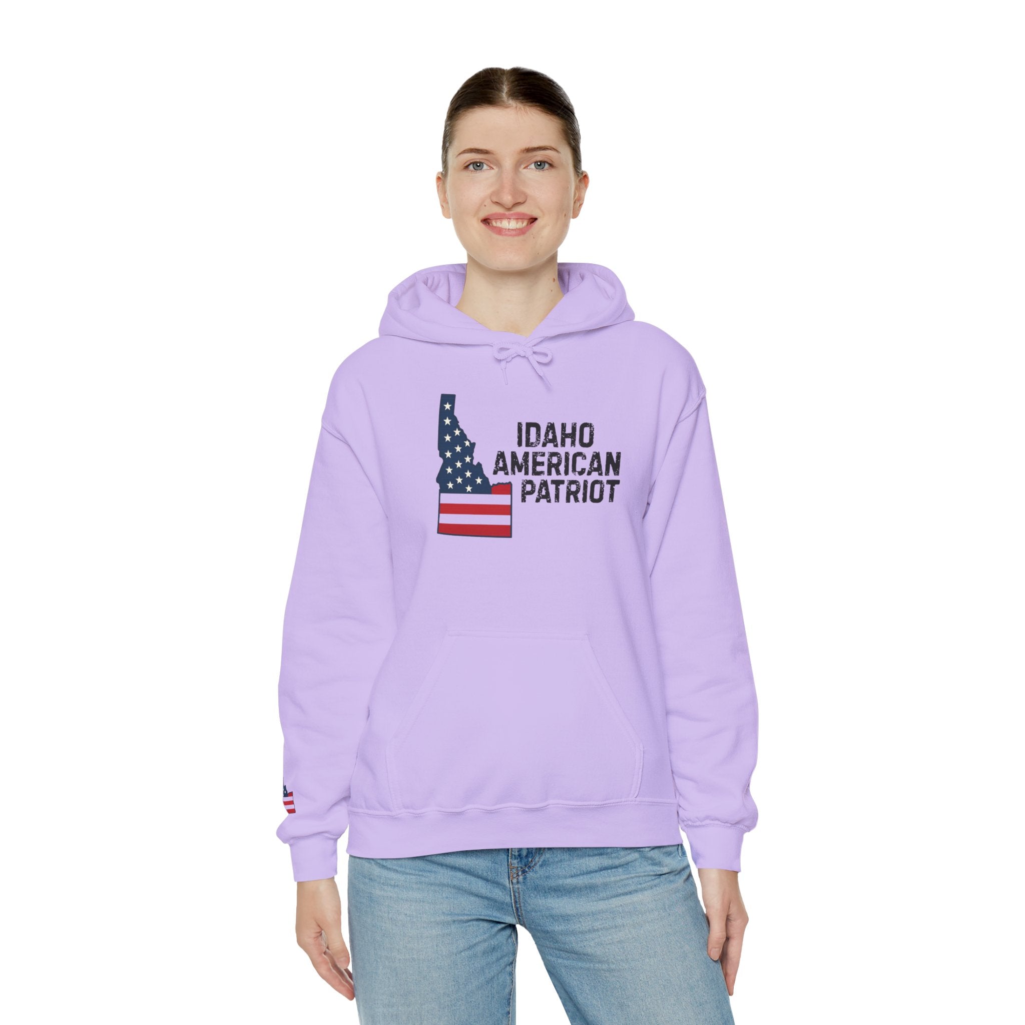 'Idaho American Patriot' Hoodie with Sleeve Logo