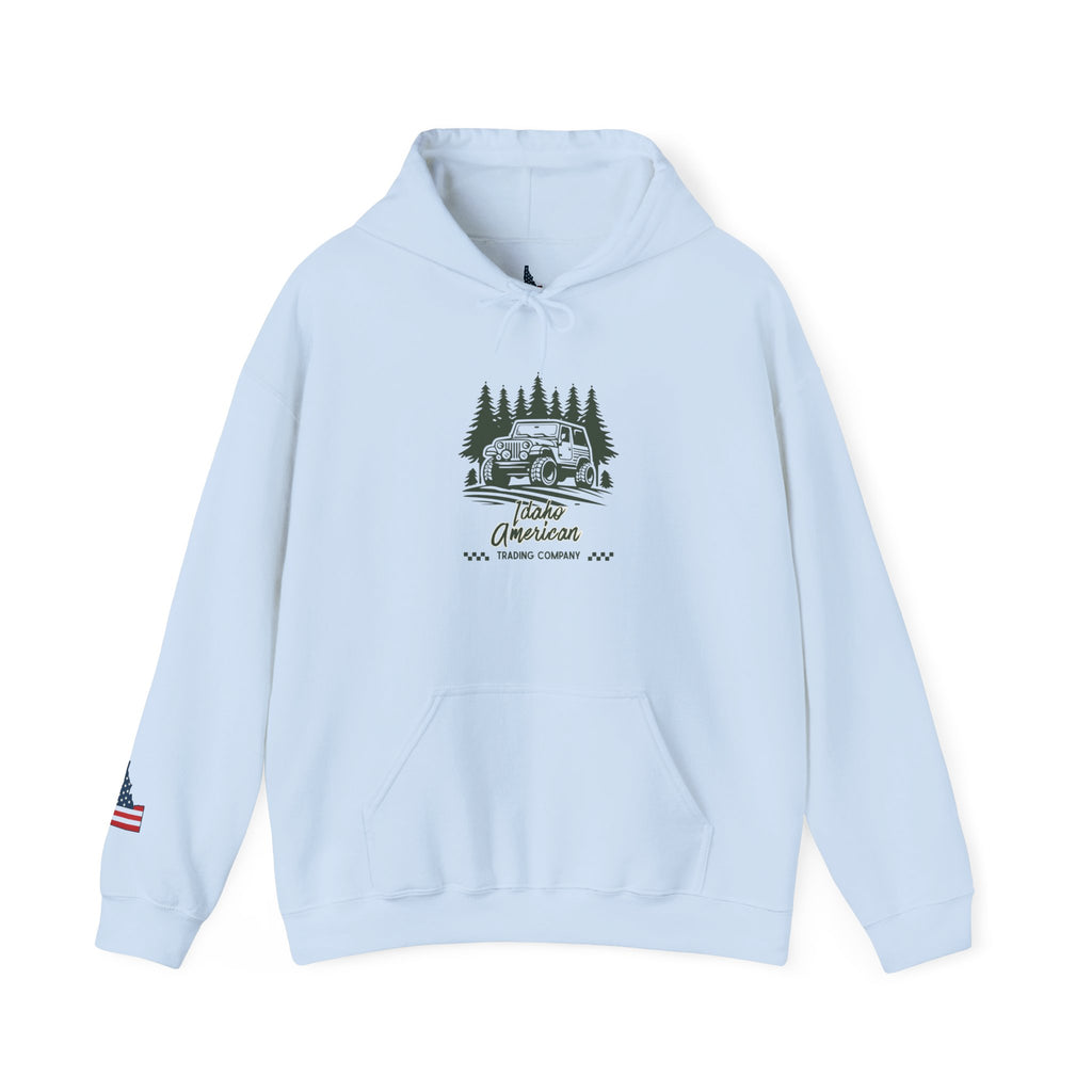 Idaho American Trading Co. Off-Roading Jeep Hoodie with Sleeve Logo