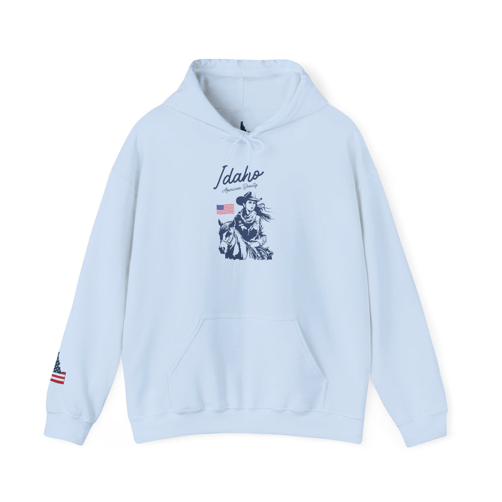 Idaho American Beauty Western Hoodie With Sleeve Logo