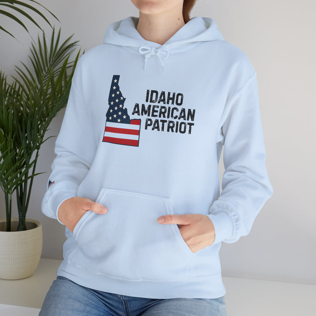 'Idaho American Patriot' Hoodie with Sleeve Logo