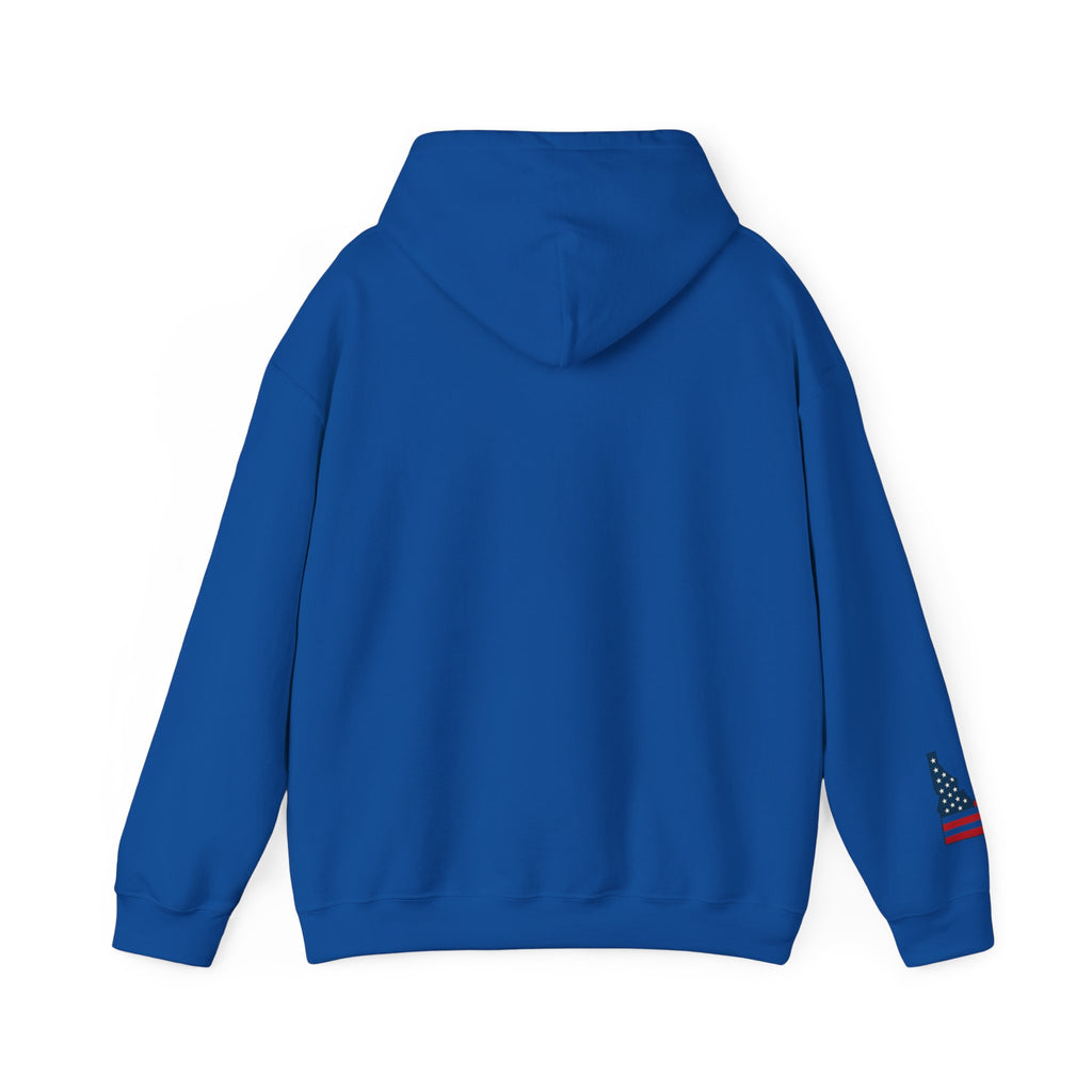 'Idaho American Patriot State of Mind' Hoodie with Sleeve Logo