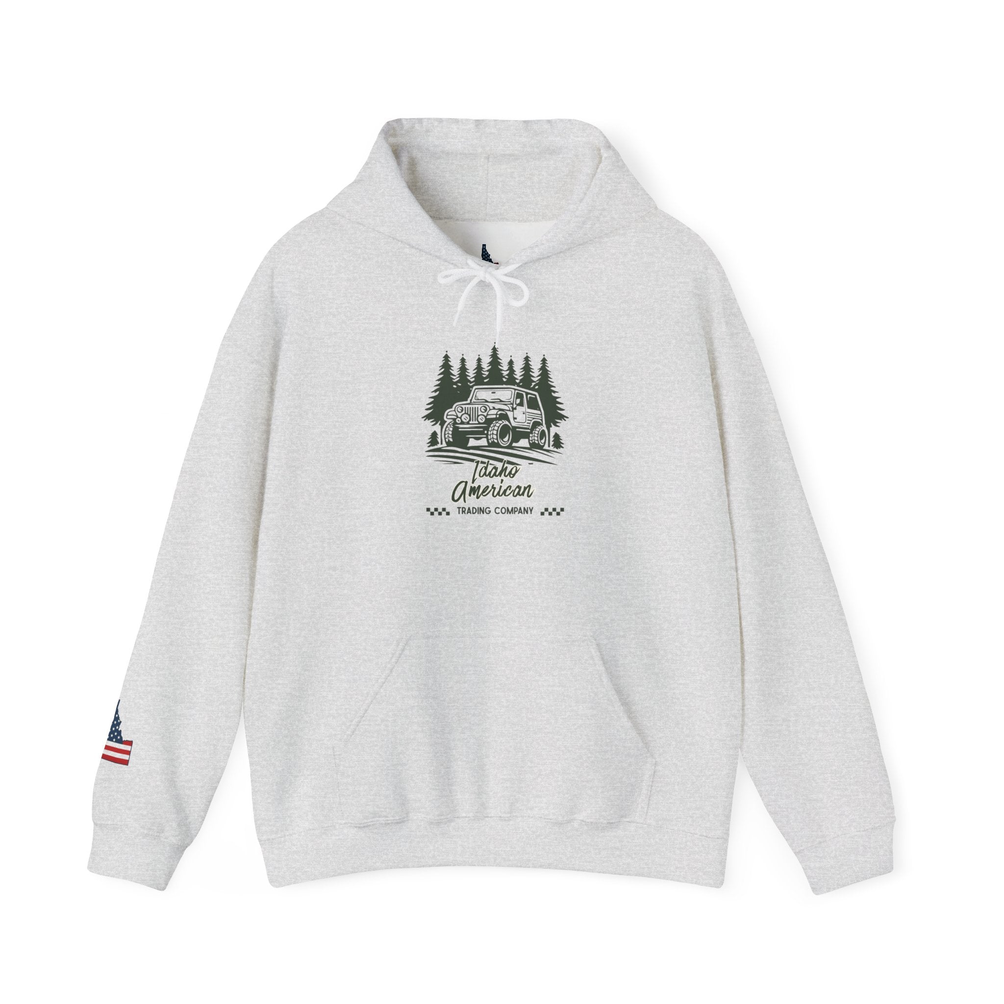 Idaho American Trading Co. Off-Roading Jeep Hoodie with Sleeve Logo