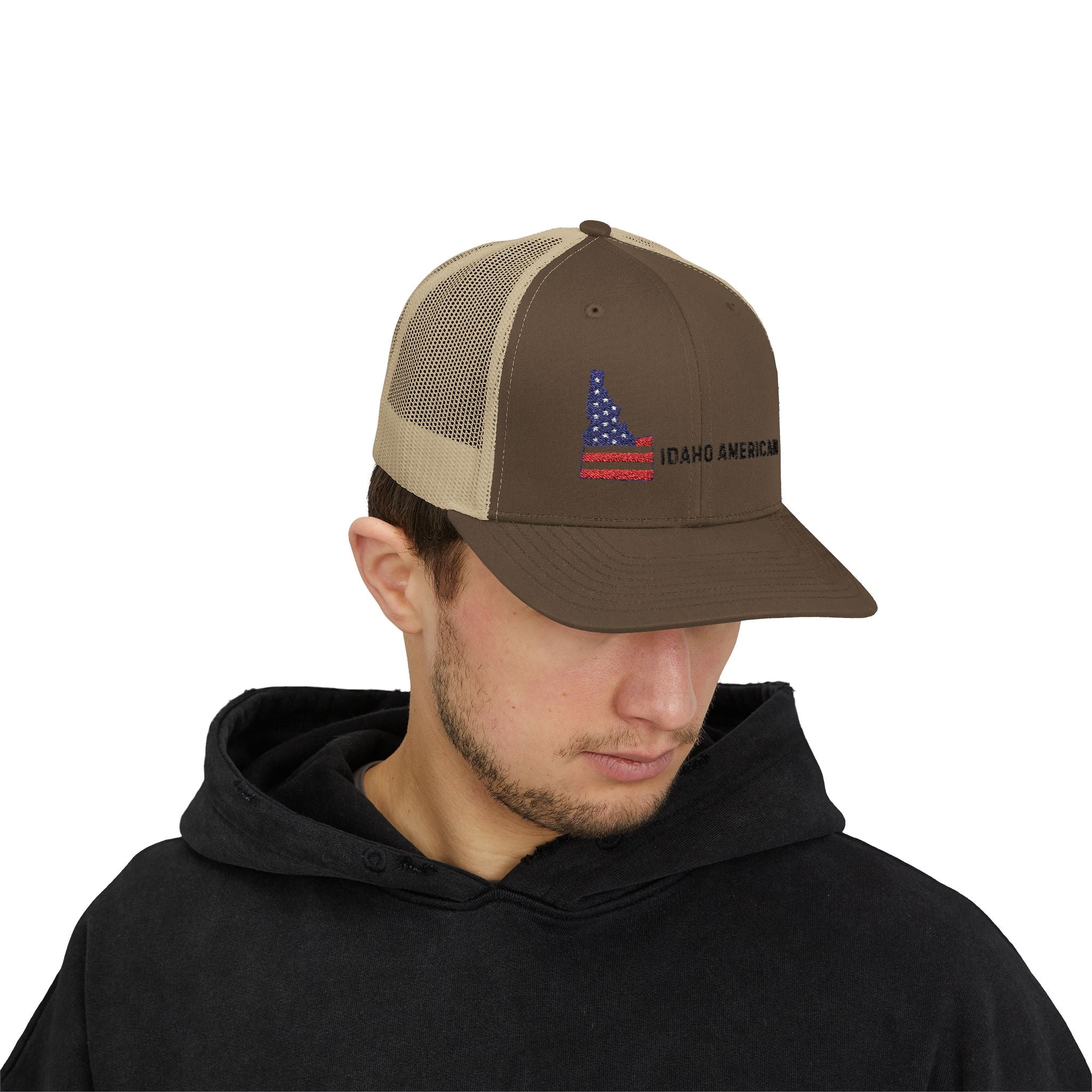 'Idaho American' Embroidered Snapback Trucker Cap
