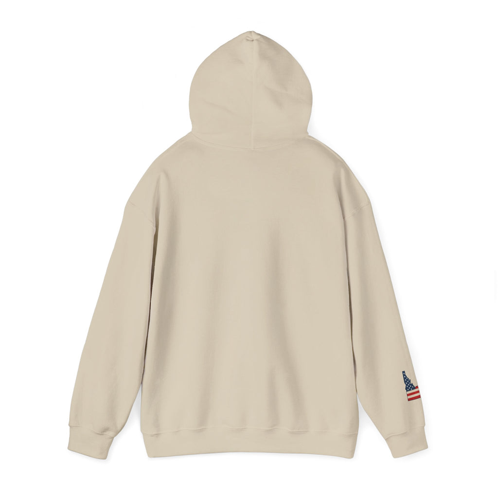 'Idaho American' Hoodie with Sleeve Logo