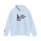 Idaho American Mom Hoodie with Sleeve Logo