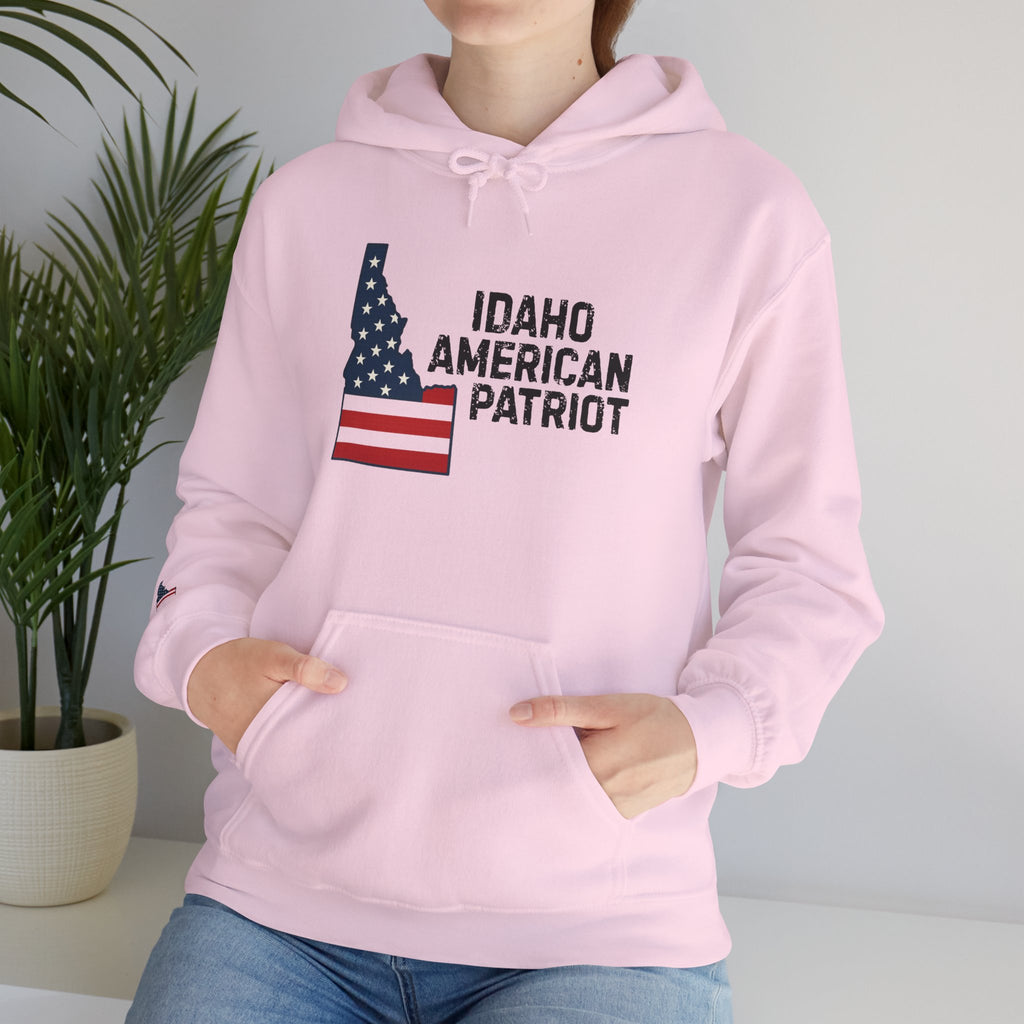 'Idaho American Patriot' Hoodie with Sleeve Logo