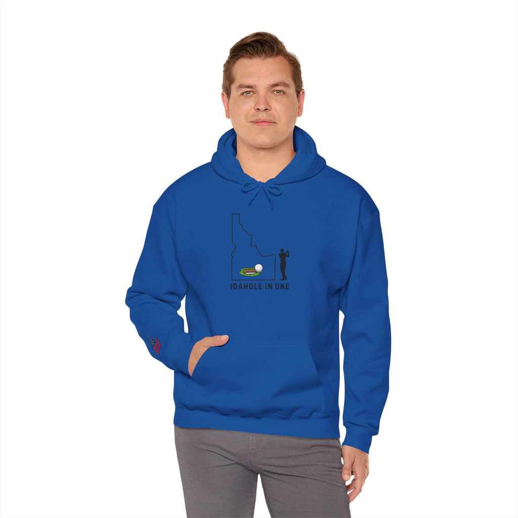 'Idahole In One' Men's Golf Hoodie with Sleeve Logo
