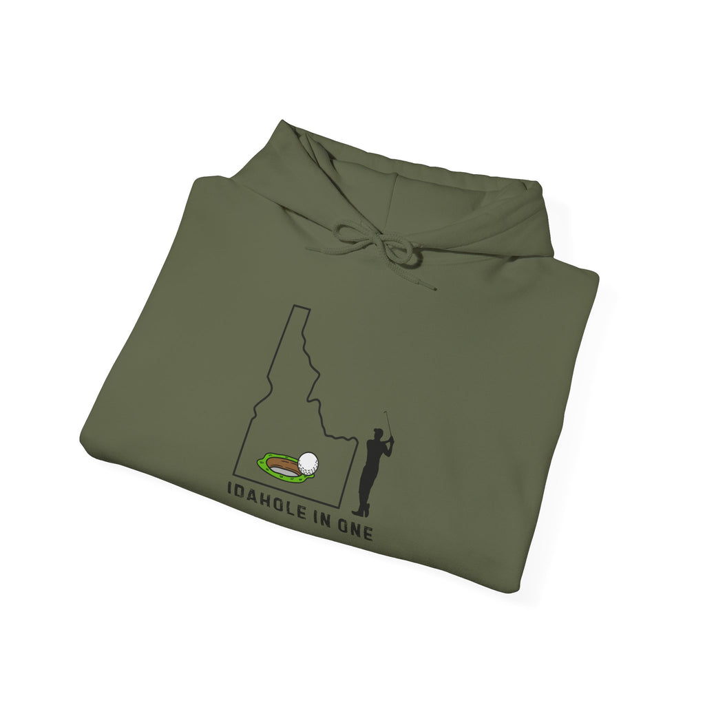 'Idahole In One' Men's Golf Hoodie with Sleeve Logo