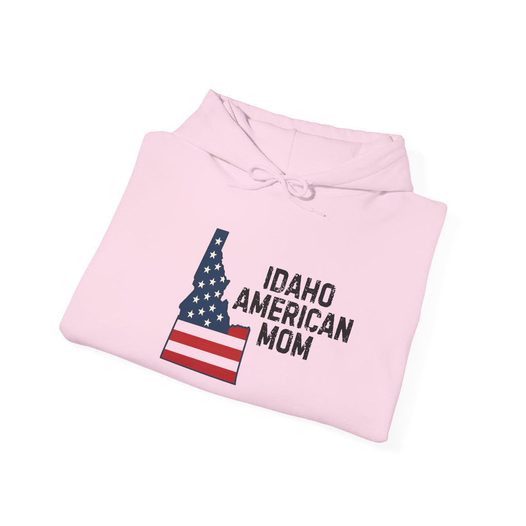 Idaho American Mom Hoodie with Sleeve Logo