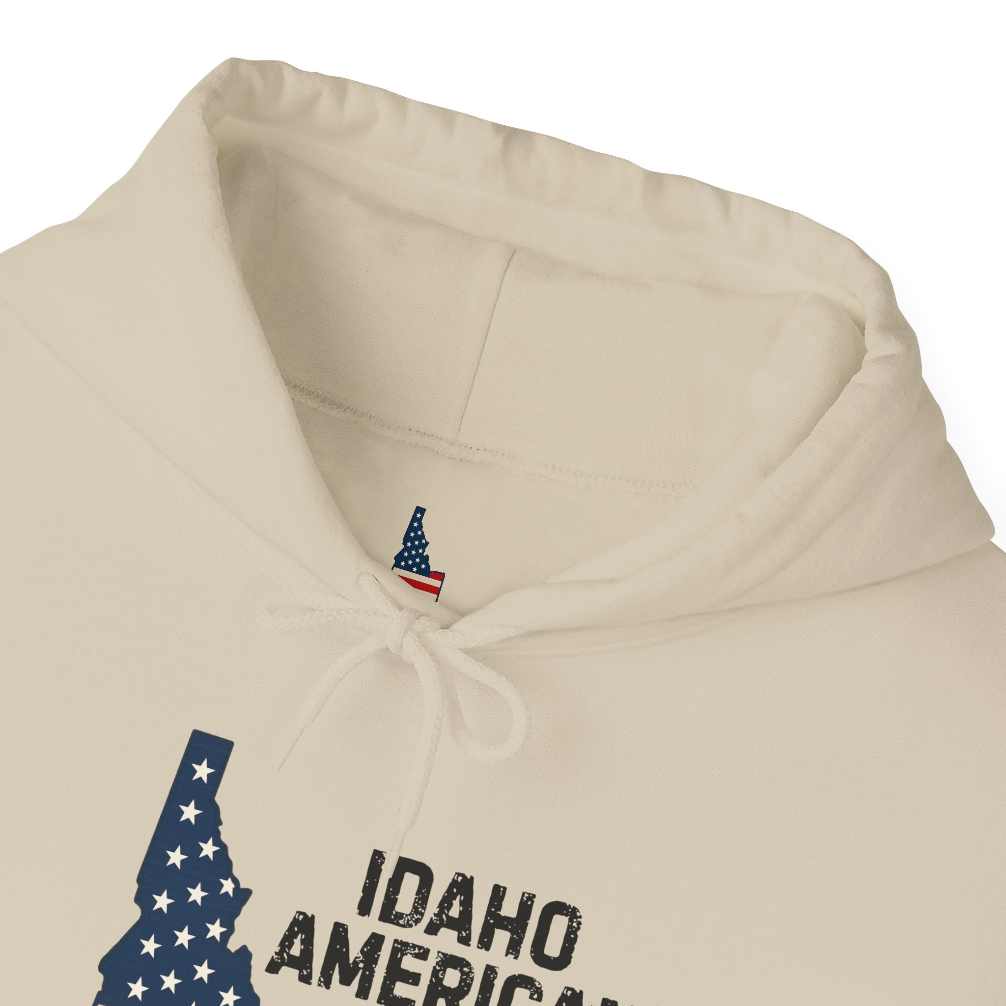 Idaho American Mom Hoodie with Sleeve Logo