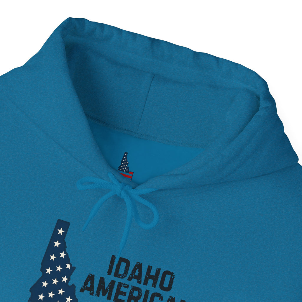 Idaho American Mom Hoodie with Sleeve Logo