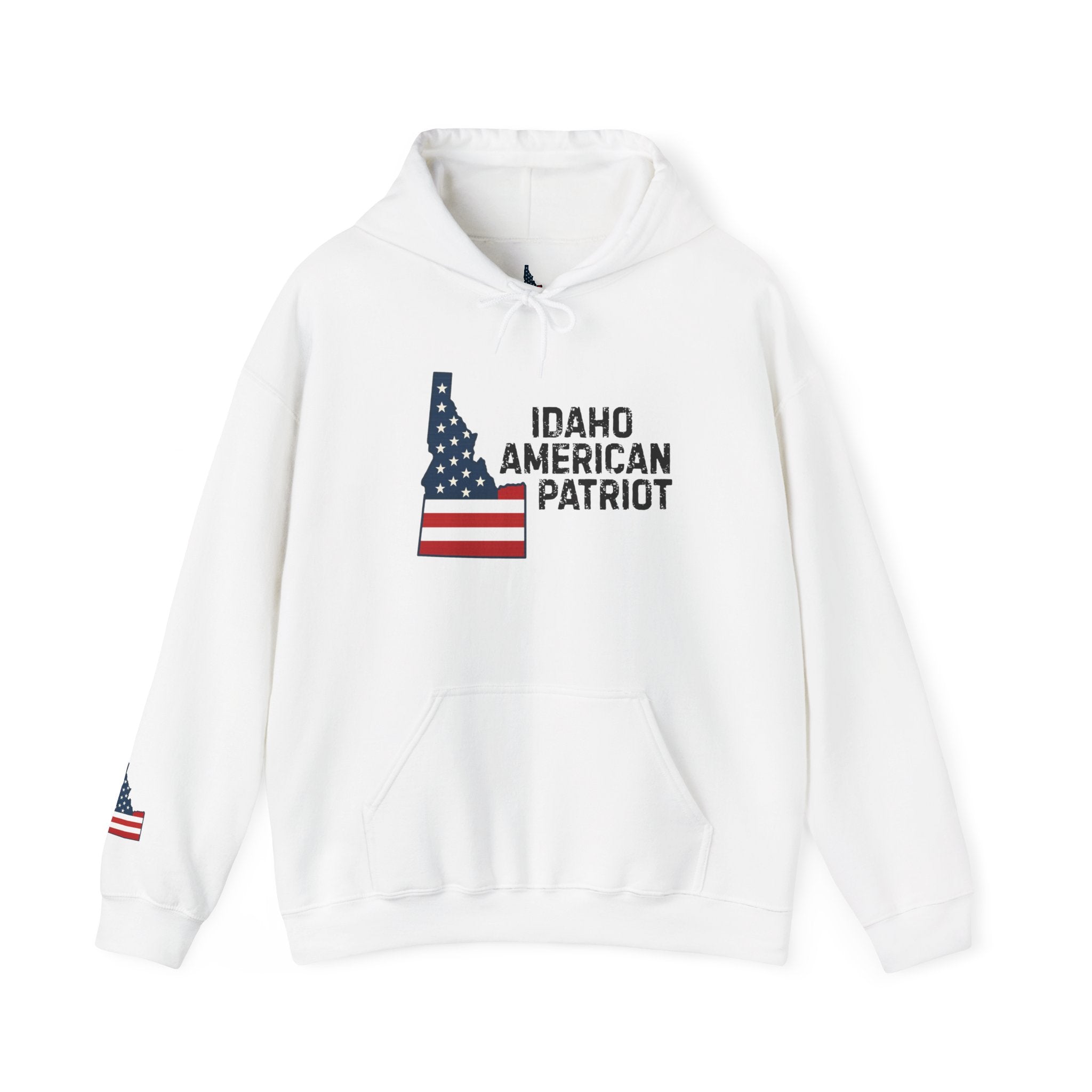 'Idaho American Patriot' Hoodie with Sleeve Logo