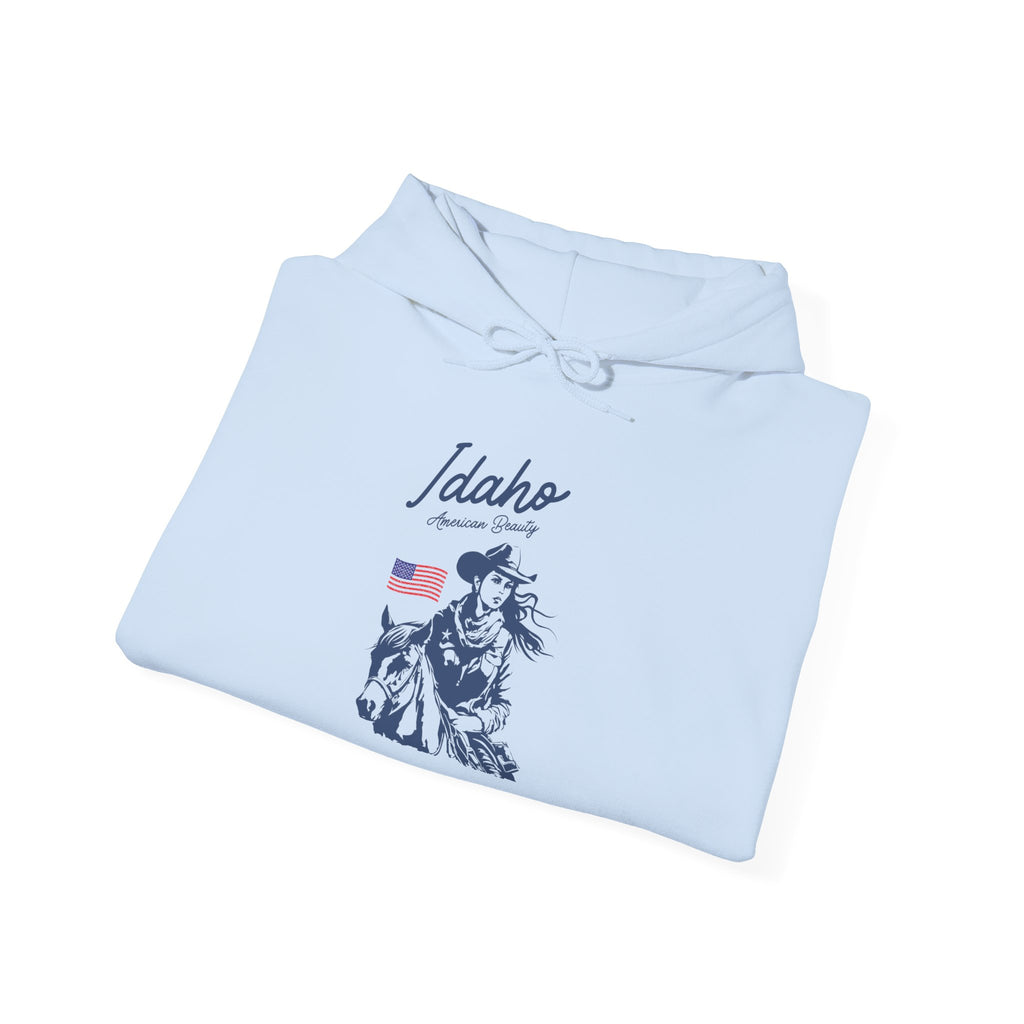 Idaho American Beauty Western Hoodie With Sleeve Logo