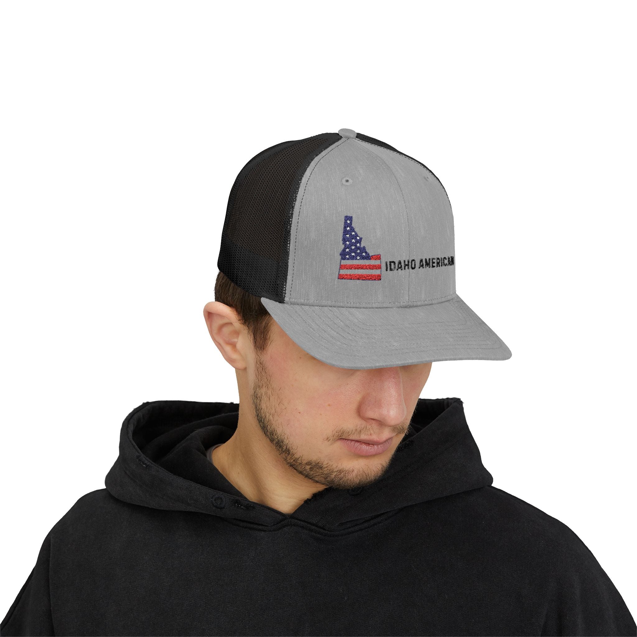 'Idaho American' Embroidered Snapback Trucker Cap