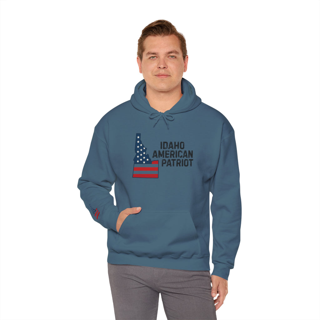 'Idaho American Patriot' Hoodie with Sleeve Logo