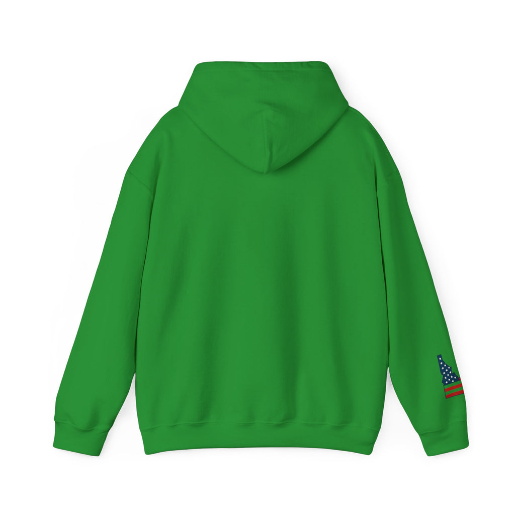 'Idaho American Patriot State of Mind' Hoodie with Sleeve Logo