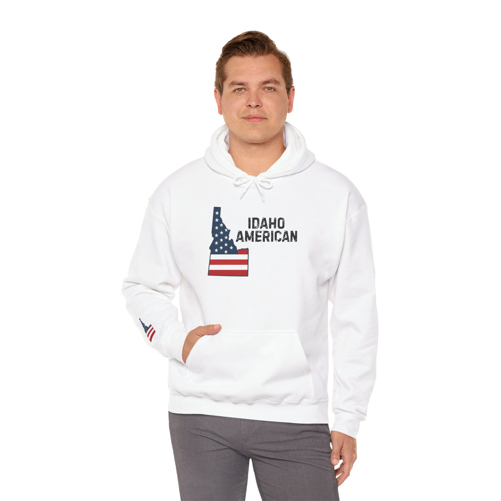 'Idaho American' Hoodie with Sleeve Logo